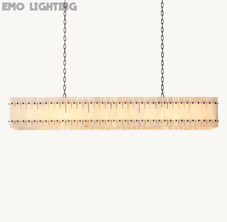 San Marco Alabaster Linear Chandelier 54" 72" - thebelacan