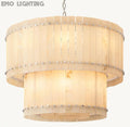 San Marco Alabaster Round 2-Tiered Chandelier - thebelacan