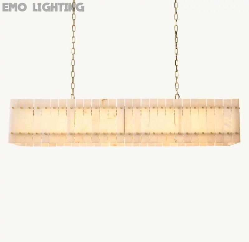 San Marco Alabaster Linear Chandelier 54" 72" - thebelacan