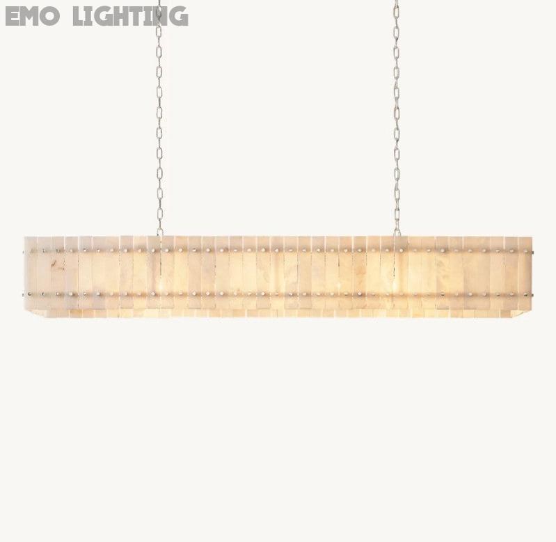 San Marco Alabaster Linear Chandelier 54" 72" - thebelacan