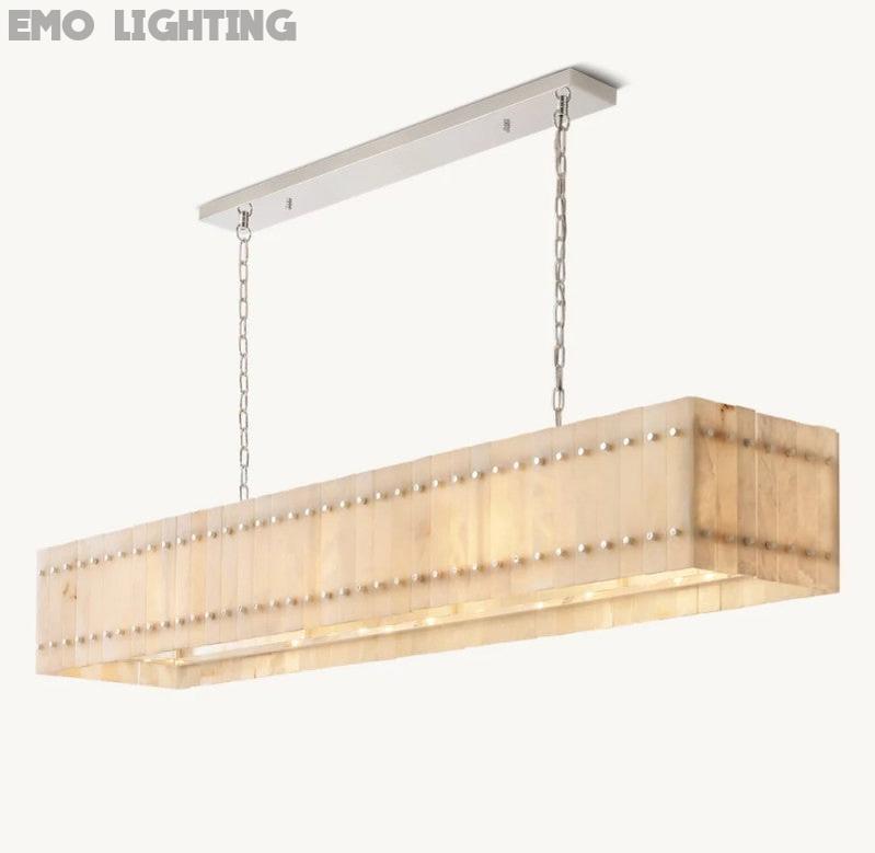 San Marco Alabaster Linear Chandelier 54" 72" - thebelacan