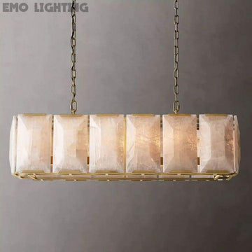 Harlow Calcite Rectangular Chandelier 42"