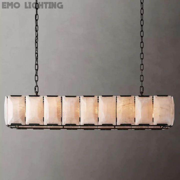 Harlow Calcite Rectangular Chandelier 62"