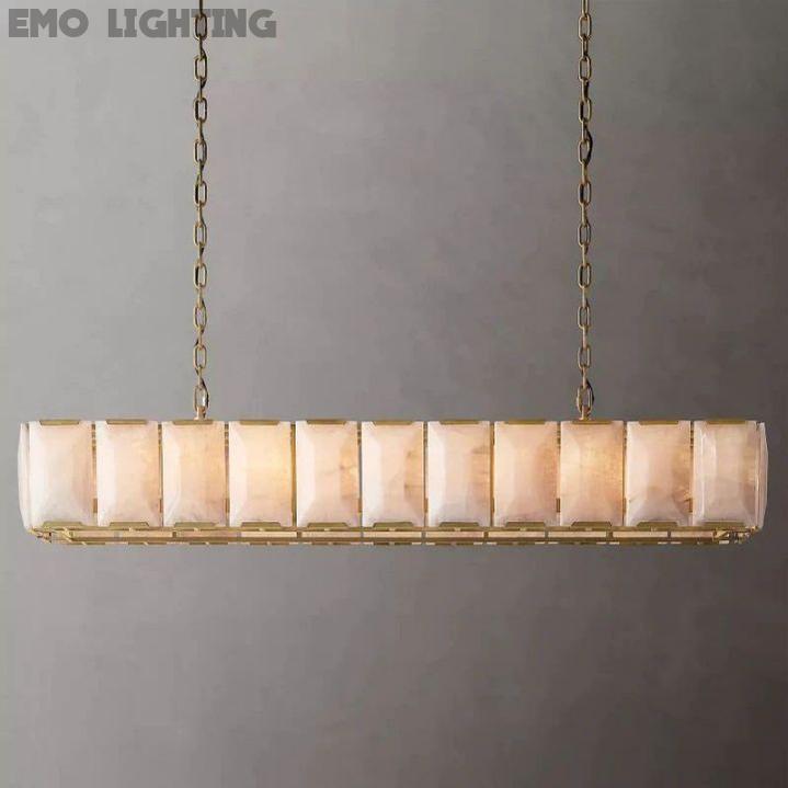 Harlow Calcite Rectangular Chandelier 74"