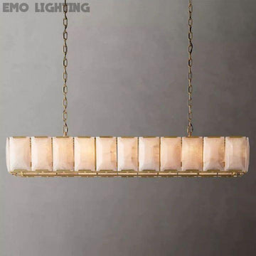 Harlow Calcite Rectangular Chandelier 74"