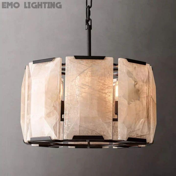 Harlow Calcite Round Chandelier 19"