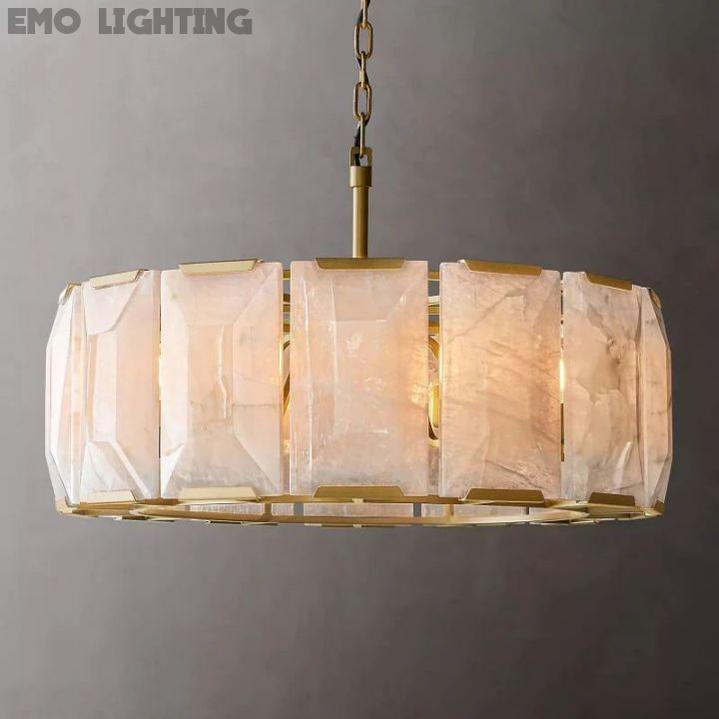Harlow Calcite Round Chandelier 31"