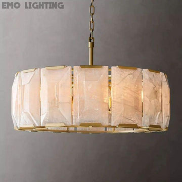 Harlow Calcite Round Chandelier 31"