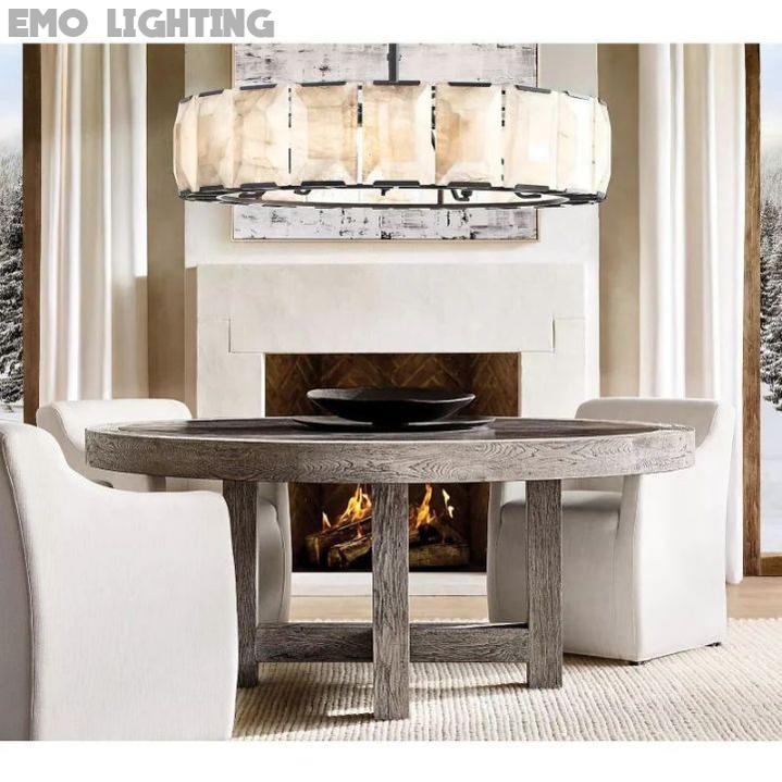 Harlow Calcite Round Chandelier 43"
