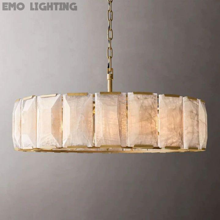 Harlow Calcite Round Chandelier 43"