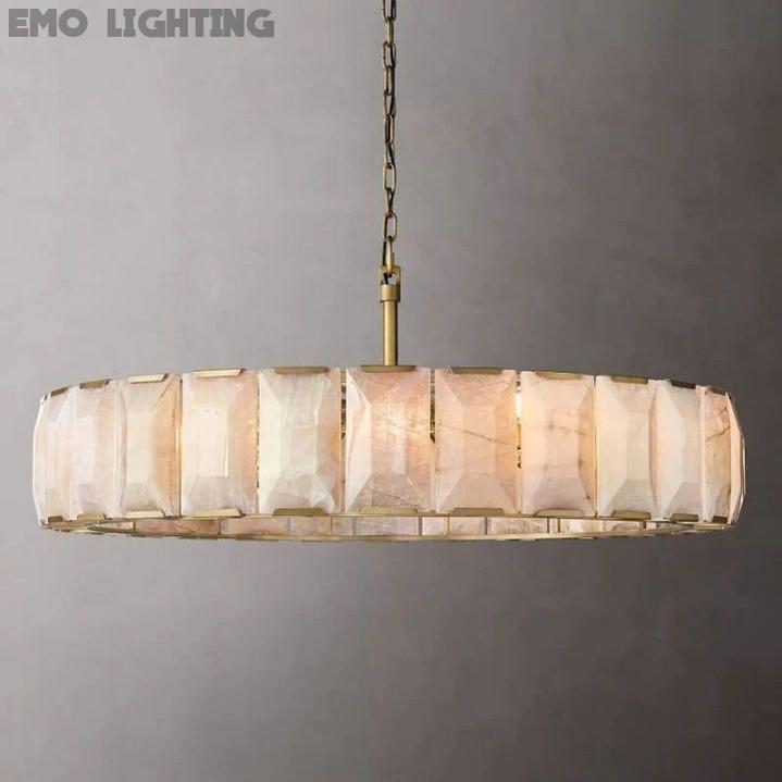 Harlow Calcite Round Chandelier 60"