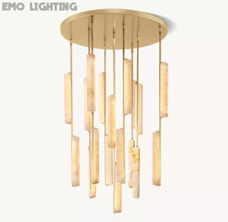 Audubon Alabaster Round Chandelier 40"D