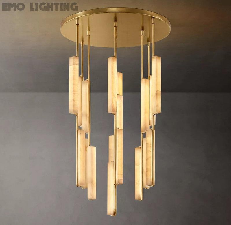 Audubon Alabaster Round Chandelier 40"D