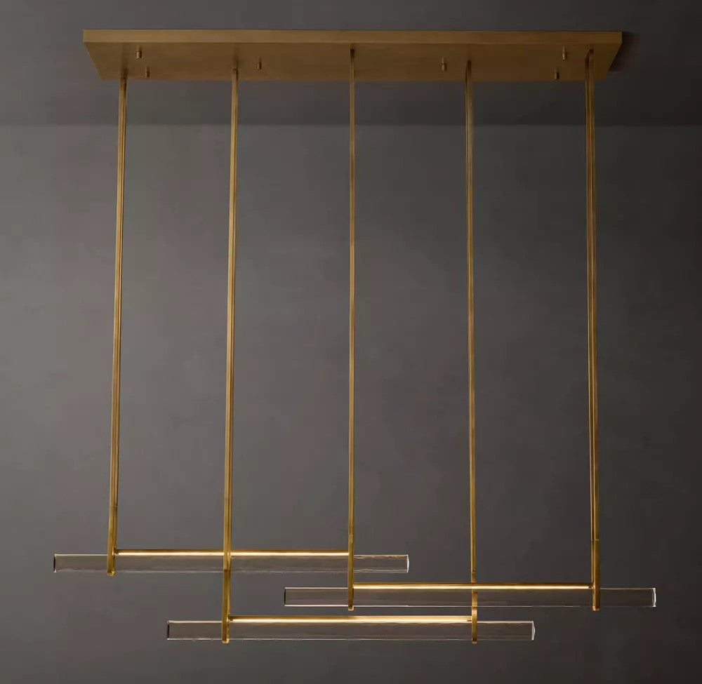 Audubon Triple Bar Crystal Chandelier  　