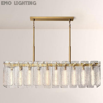 Camette Glass Rectangular Chandelier 60"W