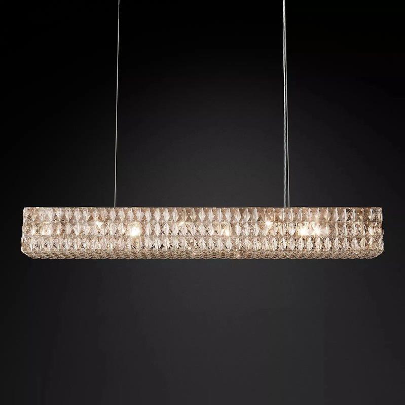 Brilliant Crystal Linear Chandelier 49“W 61”W - thebelacan