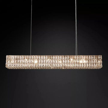 Brilliant Crystal Linear Chandelier 49“W 61”W - thebelacan