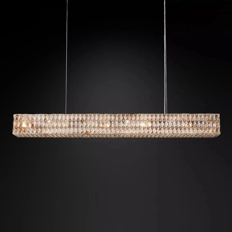 Brilliant Crystal Linear Chandelier 49“W 61”W - thebelacan