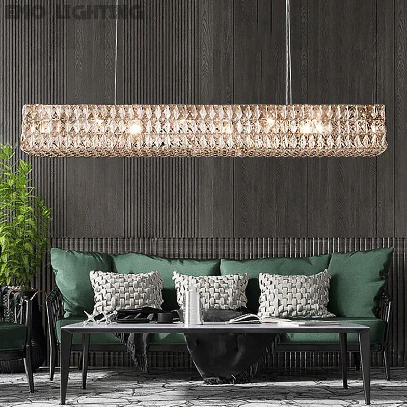 Brilliant Crystal Linear Chandelier 49“W 61”W - thebelacan