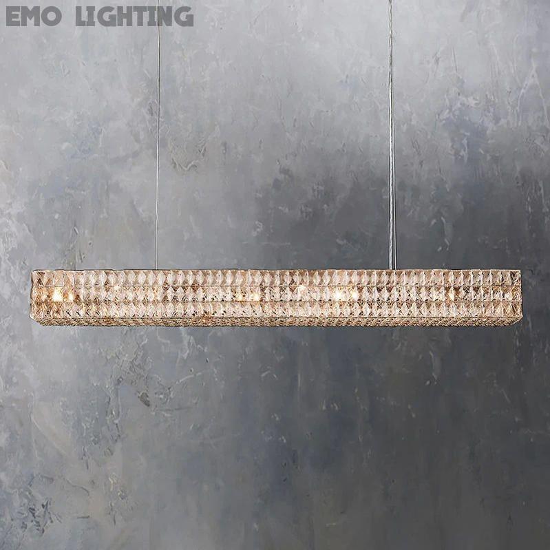 Brilliant Crystal Linear Chandelier 49“W 61”W - thebelacan