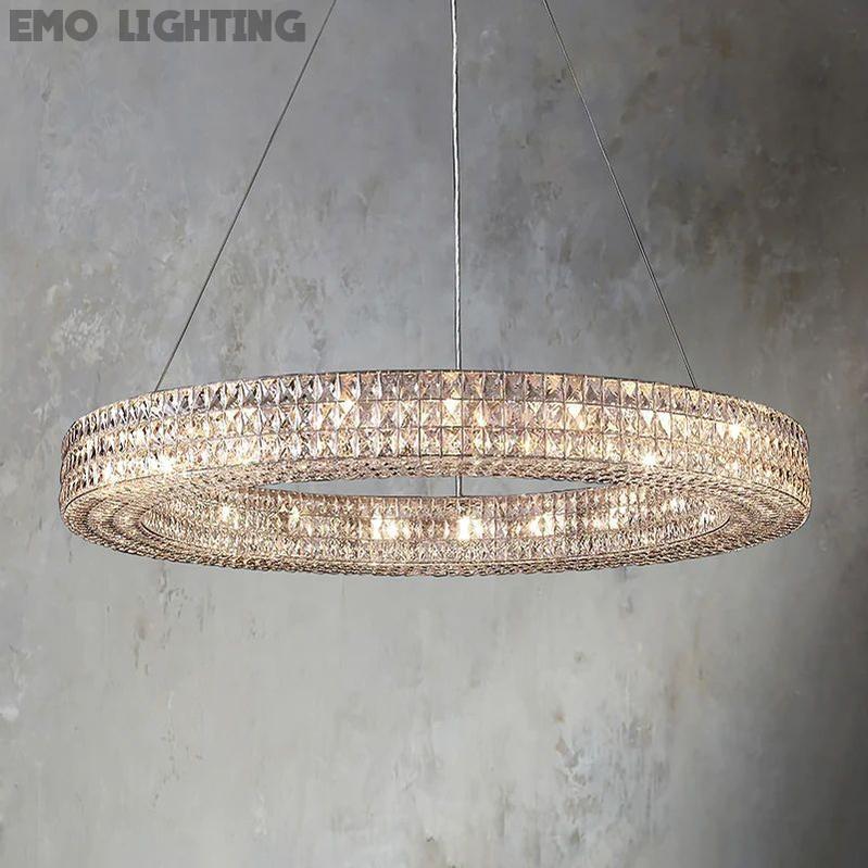 Brilliant Crystal Round Chandelier 32"44"59" - thebelacan