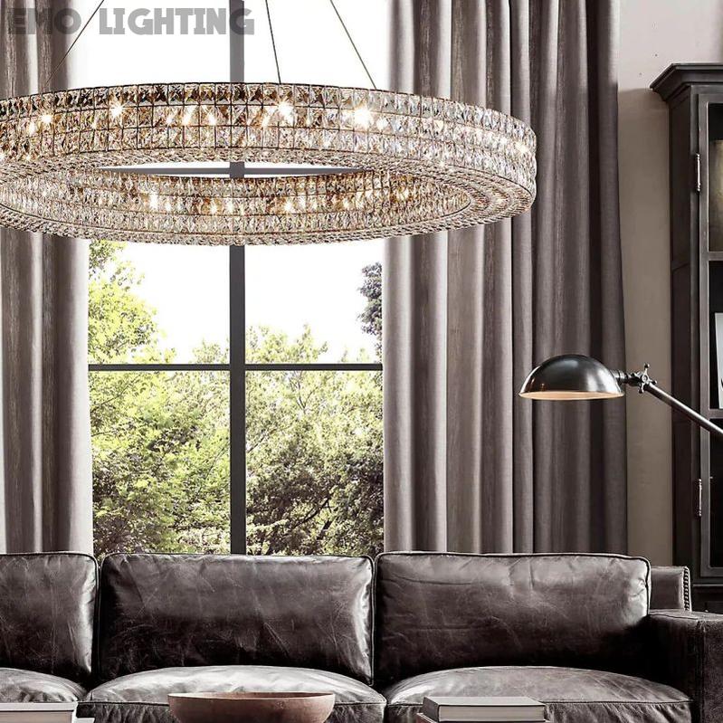 Brilliant Crystal Round Chandelier 32"44"59" - thebelacan