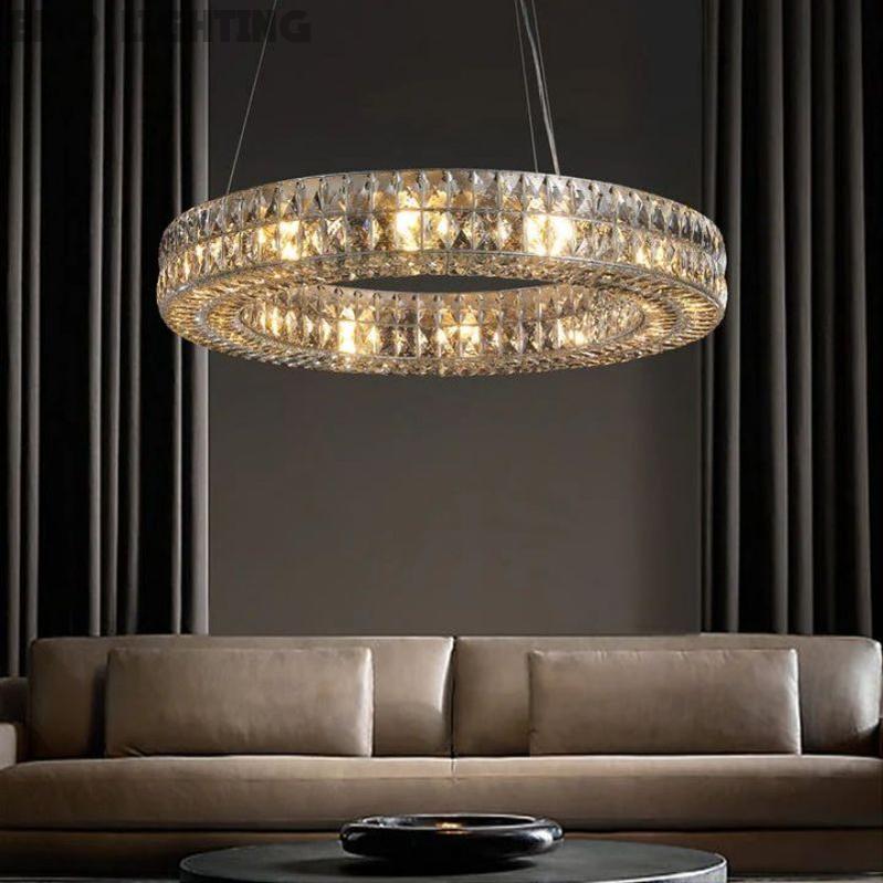 Brilliant Crystal Round Chandelier 32"44"59" - thebelacan