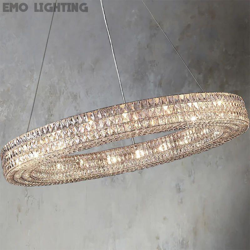 Brilliant Crystal Round Chandelier 32"44"59" - thebelacan