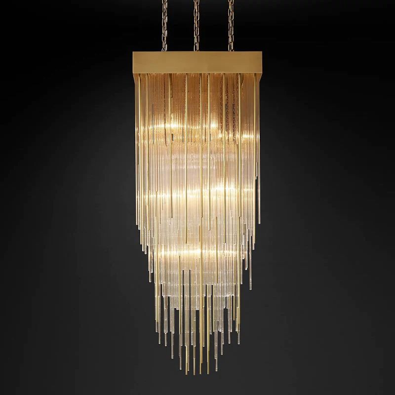 Cascade Crystal Square Chandelier 21"