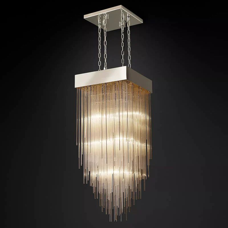 Cascade Crystal Square Chandelier 21"