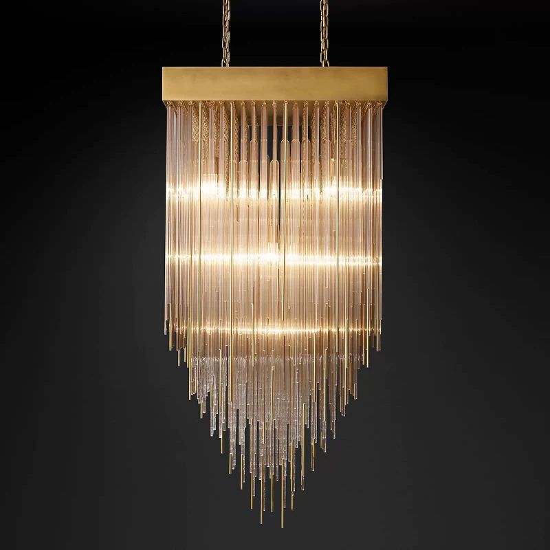 Cascade Crystal Square Chandelier 30"