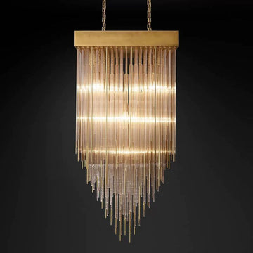 Cascade Crystal Square Chandelier 30"