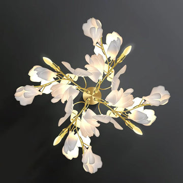 Ceramic Ginkgo Leaf Wall Lamp