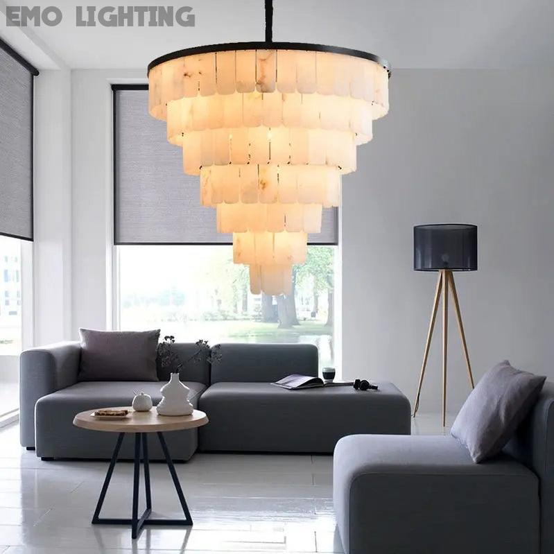 Galadriel Alabaster Modern Multi-Tiered Round Chandelier