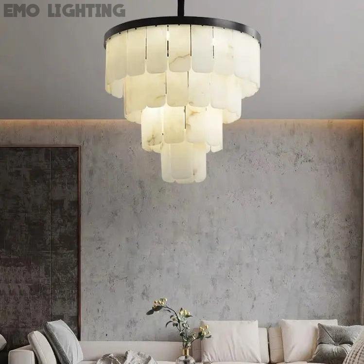 Galadriel Alabaster Modern Multi-Tiered Round Chandelier