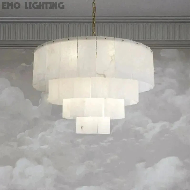 Alabaster Multi-Layer Modern Round Chandelier 31"    Chandelier [product_tags] Fabtiko