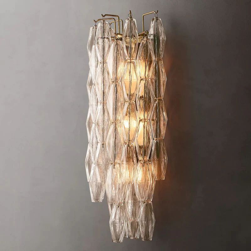 Chiara Clear Glass Grand Bedroom Wall Sconce