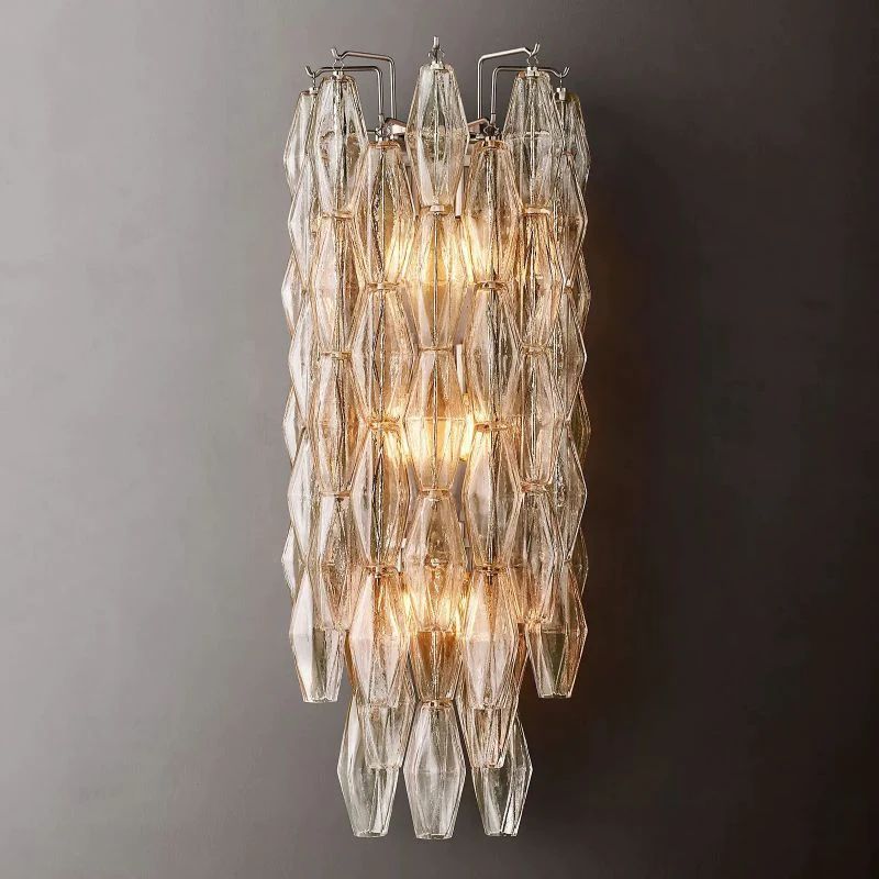 Chiara Clear Glass Grand Bedroom Wall Sconce
