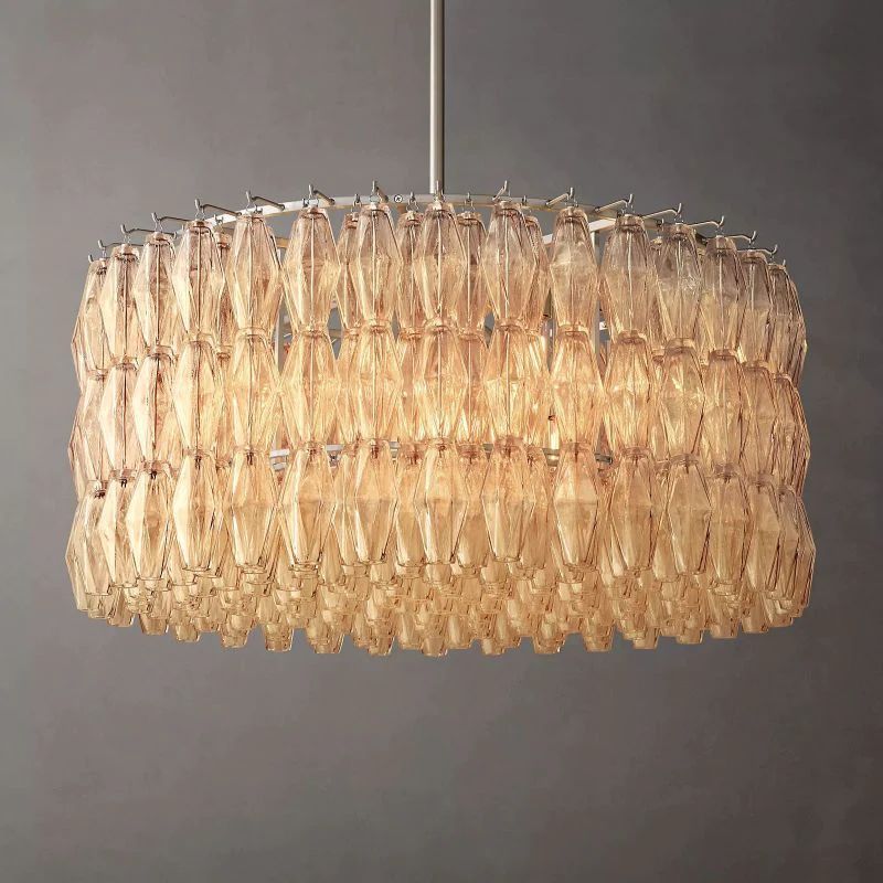 Chiara Clear Glass Round Chandelier 37" For Living Room