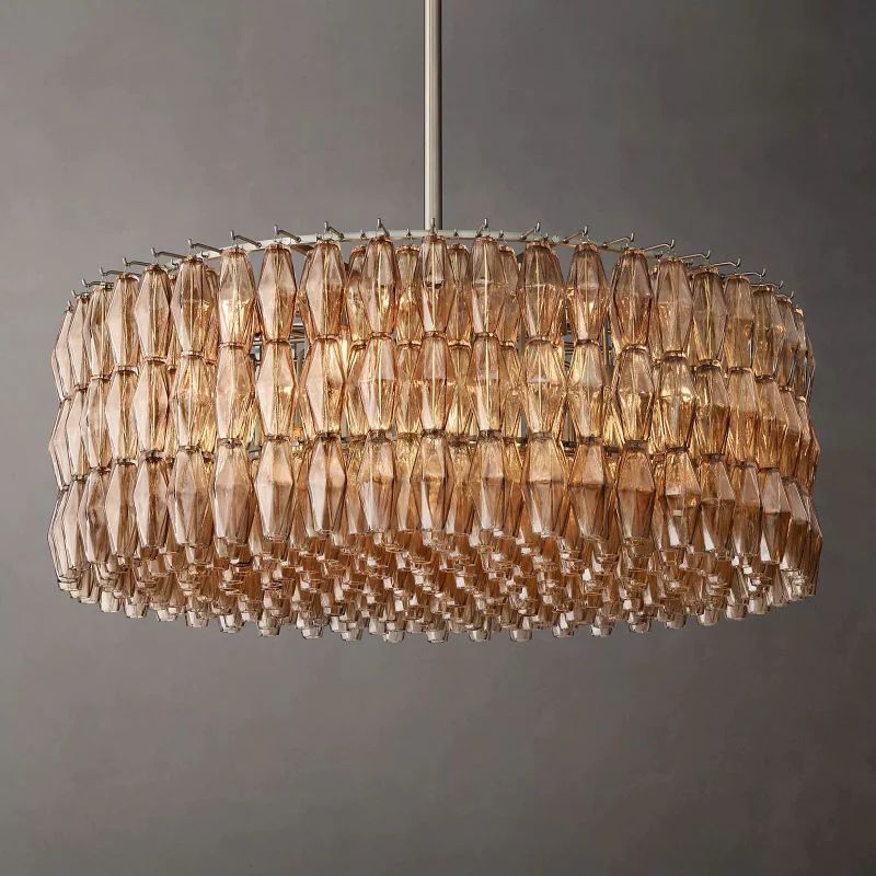 Chiara Smoke Glass Round Chandelier 47" For Living Room
