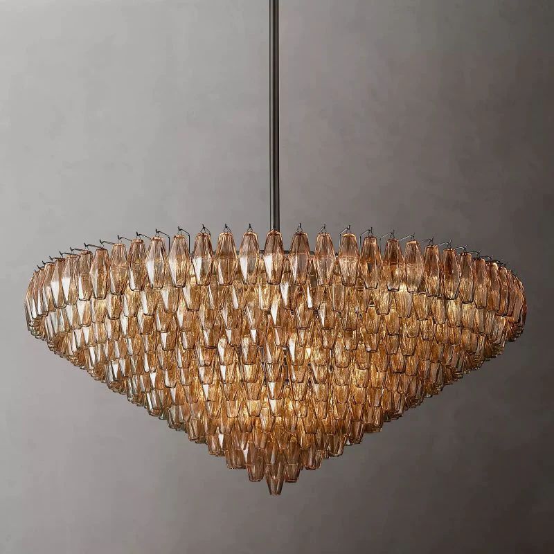 Chiara Smoke Glass Tiered Round Chandelier 62" For Living Room