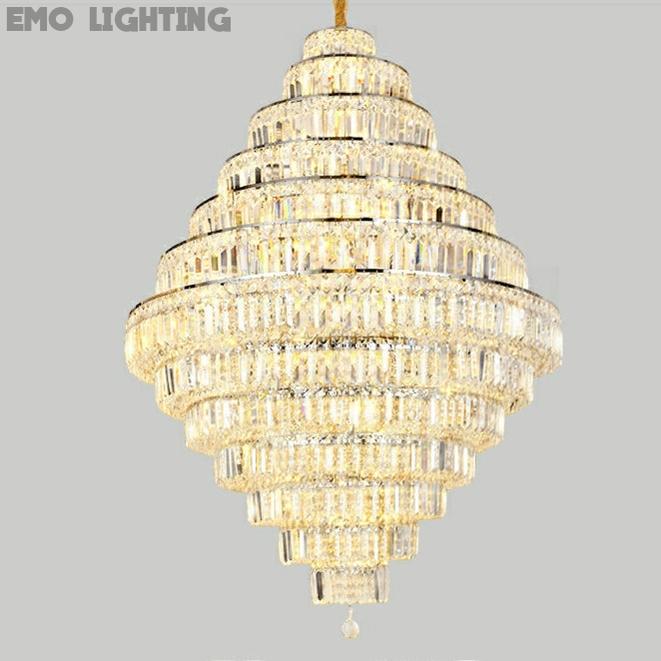 Chrome/ Silver Extra Large Chandelier For Foyer Living Room Staircase Crystal Ceiling Lighting Fixture