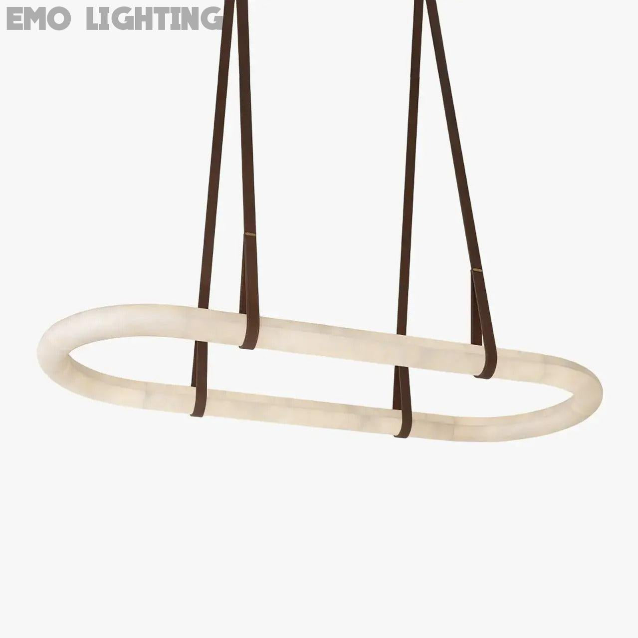 Modern Designer Circle Alabaster Chandelier