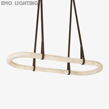 Modern Designer Circle Alabaster Chandelier