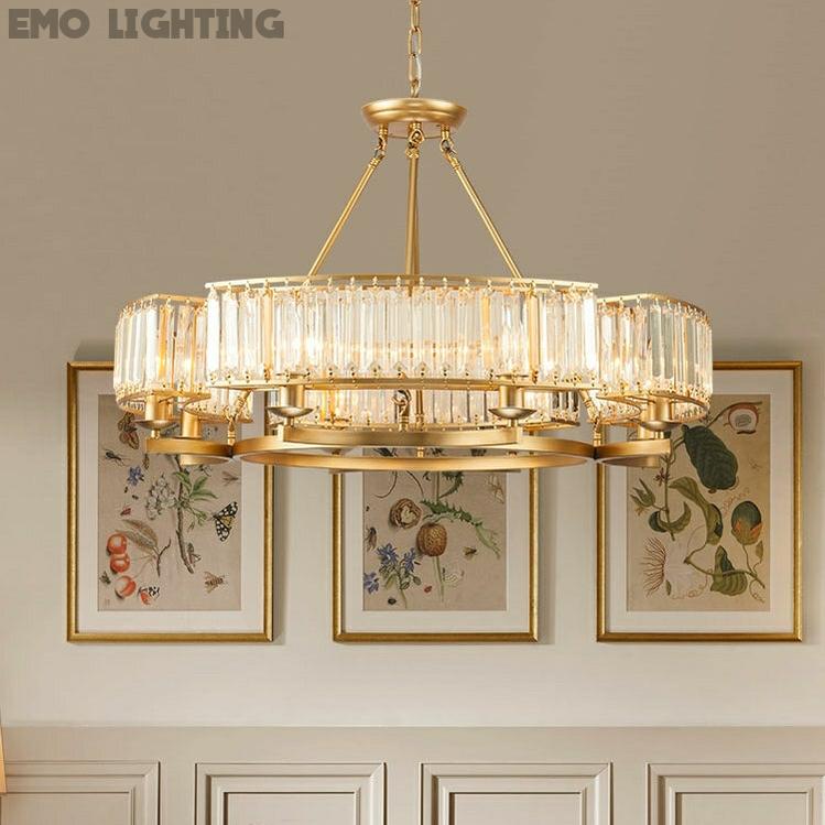 Decorative 6-Light Crystal Ceiling Chandelier D23.6"