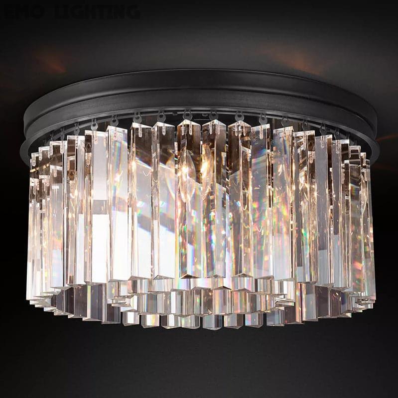 Rhys Round Crystal Flushmount 19"