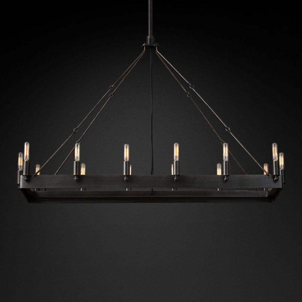Camino Vintage Filament Rectangle Chandelier 41‘’L