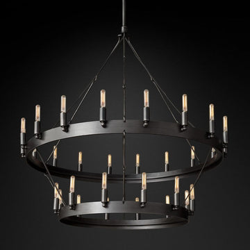 Camino Vintage Filament 2-Tier Round Chandelier 38‘’D