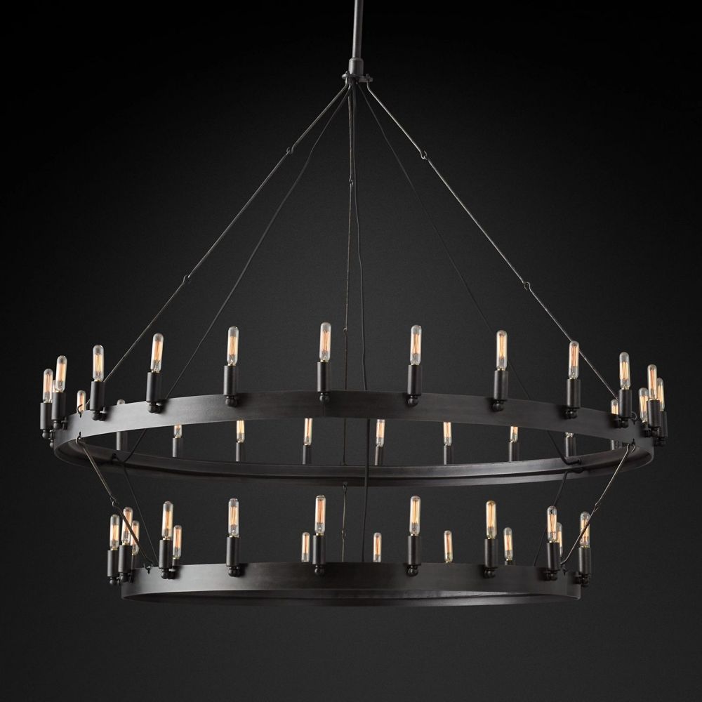 Camino Vintage Filament 2-Tier Round Chandelier 50‘’D