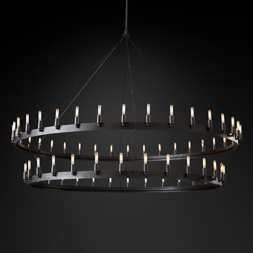 Camino Vintage Filament 2-Tier Round Chandelier 73‘’D